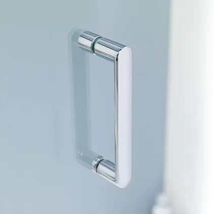 Porte de douche pivotante + paroi fixe Sealskin Compact aluminium argenté poli 90x90cm|6mm verre sécurit transparent 4