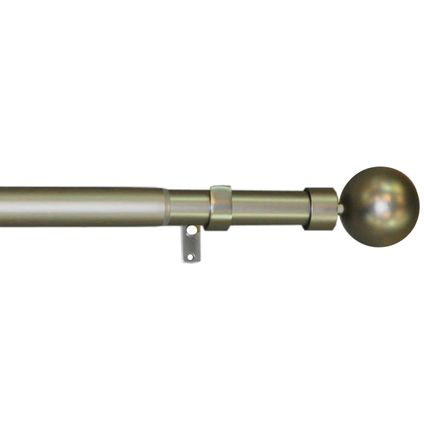Metalen roede Bal uitschuifbaar mat nikkel 120 - 210 cm