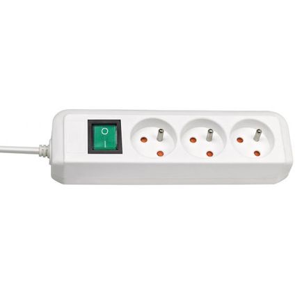 Multiprise Brennenstuhl Eco-Line 3 prises + interrupteur blanc 1,5m H05VV-F 3G1,5