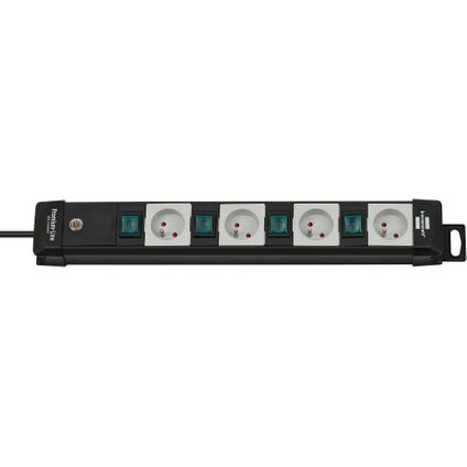 Brennenstuhl Premium-Line stekkerdoos 4 stopcontacten zwart-lichtgrijs 3m H05VV-F 3G1,5