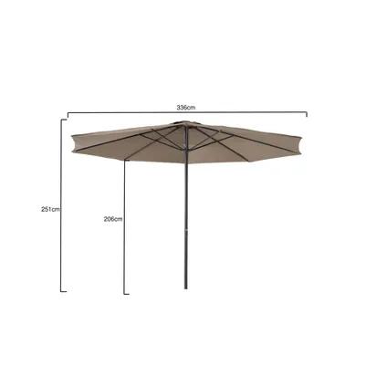 Central Park tuinparasol Sunny 3,36m taupe 2