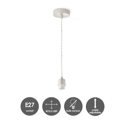 Home Sweet Home hanglamp Armis crème ⌀10cm E27 3