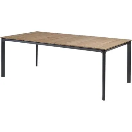 Central Park tafel Gabrio aluminium/eucalyptus 208x100cm