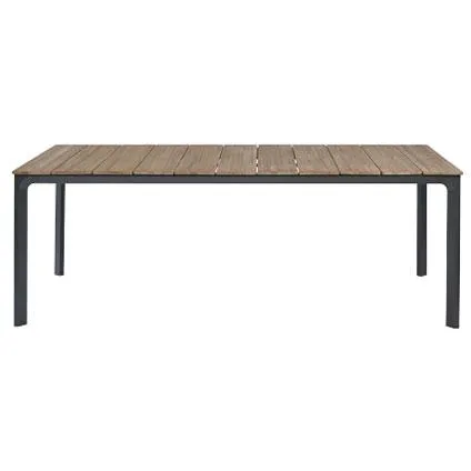 Central Park tafel Gabrio aluminium/eucalyptus 208x100cm 2
