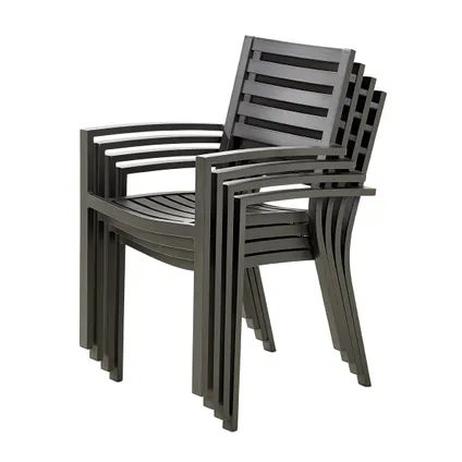 Chaise de jardin empilable Central Park Vina aluminium anthracite 8