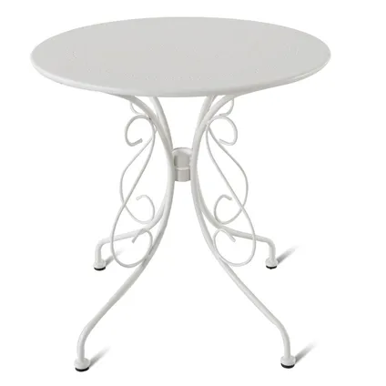 Table de bistrot Central Park Lucille blanc acier Ø70cm