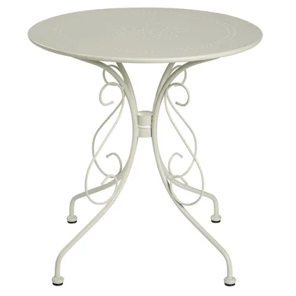 Table de bistrot Central Park Lucille blanc acier Ø70cm 3