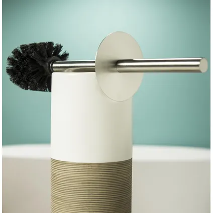 Sealskin toiletborstel met houder Doppio porselein zand 8
