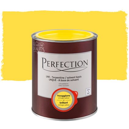 Perfection lak Ultradekkend hoogglans terpentine vintage yellow 750ml