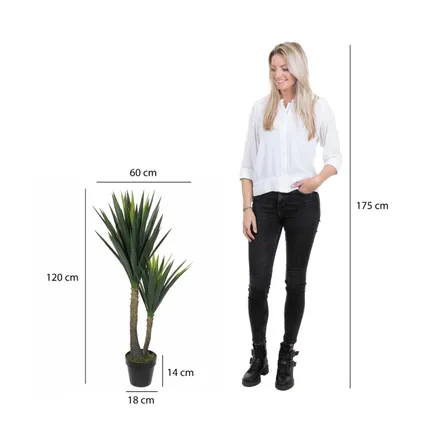 Plante artificielle Mica Decorations Yucca - 60x60x120 cm - Vert 2