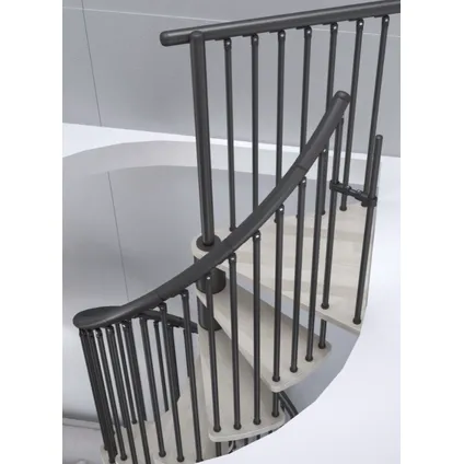 Escalier colimaçon HandyStairs "Spiral Effect" - ? 120 cm - hauteur 309 cm - 12 marches en hêtre laqué 4