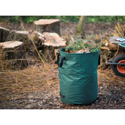 Nature tuinafvalzakken vrijstaand met 3 handvatten polyester groen  600g/m² 240L
 4