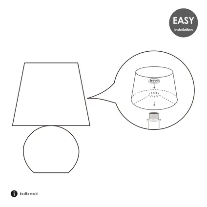 Lampe de table Home Sweet Home Isla blanc ⌀22cm 5