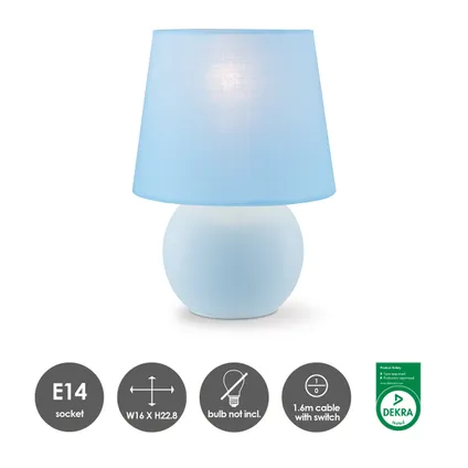 Lampe de table Home Sweet Home Isla bleu ⌀16cm 40W 10