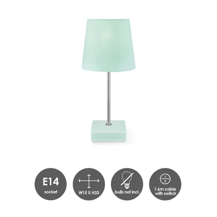 Home Sweet Home tafellamp Arica grijsgroen ⌀15cm E14 6