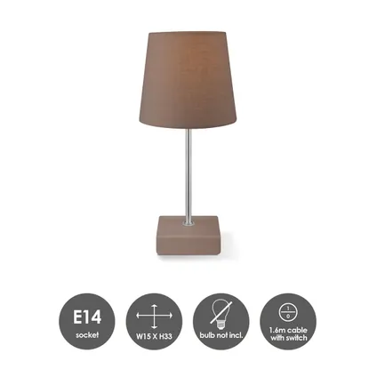 Lampe à poser Home Sweet Home Arica brun ⌀15cm E14 6