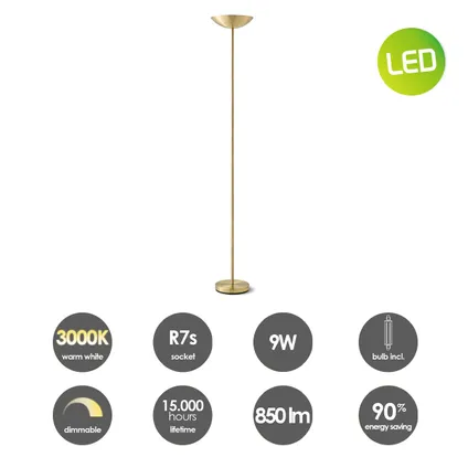 Lampadaire Home Sweet Home Easy laiton ⌀28cm 12,5W 5
