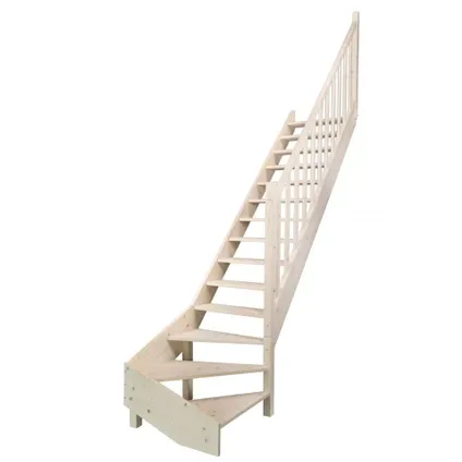 Jura escalier meunier - Sogem - quart tournant à gauche - pin - escalier ouvert avec 14 marches 3