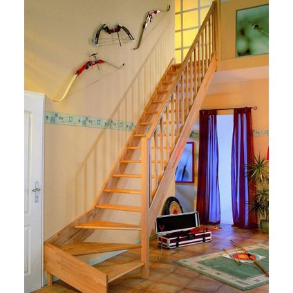 Jura escalier meunier - Sogem - quart tournant à droite - pin - escalier ouvert avec 14 marches