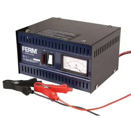 FERM Acculader 6V/12V - Max. 75Ah - 5A - incl. set accuklemkabels