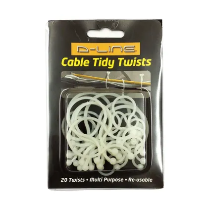 Torsades attache-câbles D-Line blanc - 20pcs 2
