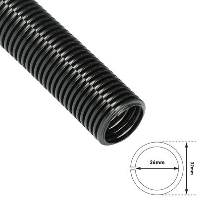 D-Line geribde kabelorganiser 32mmx1,1m zwart
