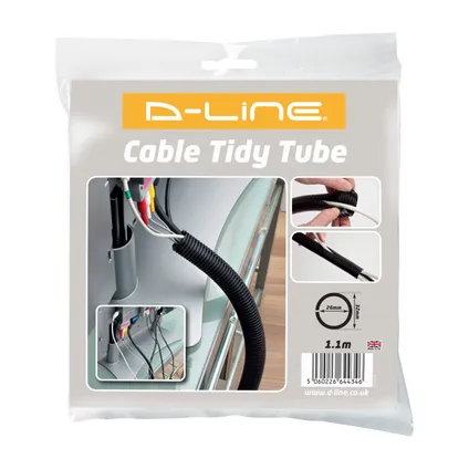 D-Line geribde kabelorganiser 32mmx1,1m zwart 6