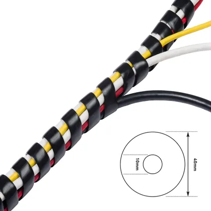 D-Line spiraalvormige kabelorganiser Ø10-40mmx2,5m zwart 3