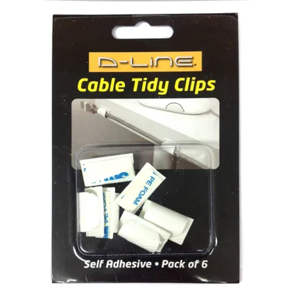 D-Line zelfklevende kabelclips wit - 6stk 2