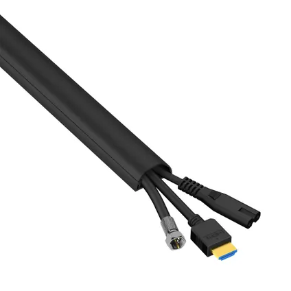 D-Line zelfklevend kabelgoot halfrond 30x15mm 2m zwart 4