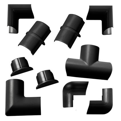 D-Line accessoirepakket voor kabelgoten 30x15mm kliksysteem zwart