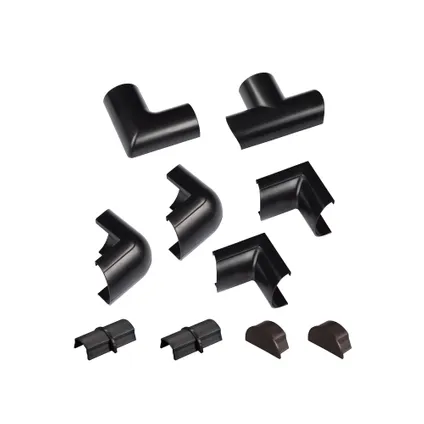 D-Line accessoirepakket voor kabelgoten 30x15mm kliksysteem zwart 2