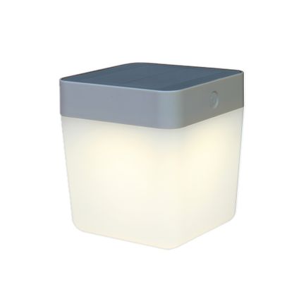 Lampe à poser solaire Lutec Cube LED 1W gris clair