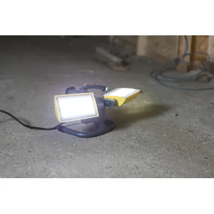 Lutec werklamp draagbaar Peri zwart/geel 2x21W 2
