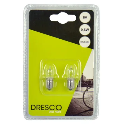 Ampoule halogène pour vélo Dresco 6V 0,6W 2 pièces 2