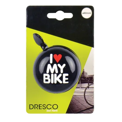 Dresco fietsbel Dingdong ‘I Love My Bike’ 60mm 3