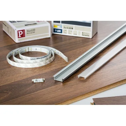 Profilé encastrable strip LED Floor Paulmann aluminium satin 200x27mm 15