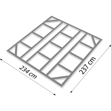 Globel fundering vloerframe - omvang 8x8 - 237x234x5cm 2