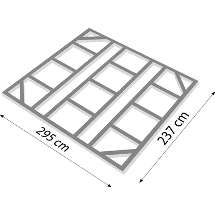 Globel fundering vloerframe - omvang 10x8 - 237x295x5cm 2