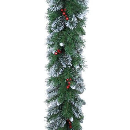 Kerstslinger groen/wit 180cm