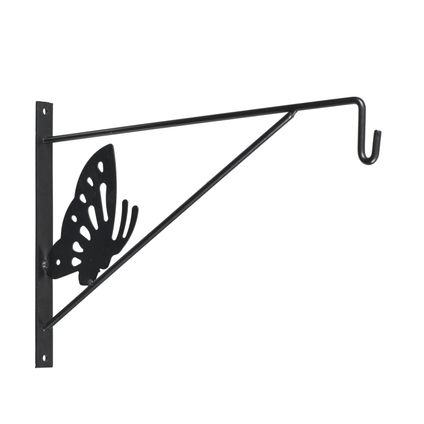 Nature Muurhaak - vlinder - antraciet - verzinkt staal - 35 cm