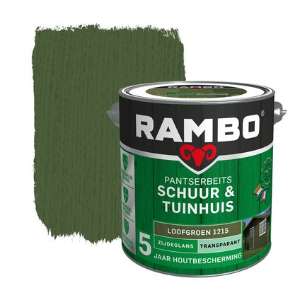 Rambo pantserbeits Schuur en Tuinhuis transparant zijdeglans loofgroen 2,5L