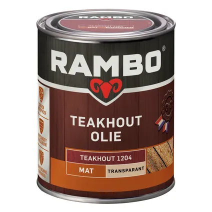 Rambo Teakhout olie transparant 1204 teak 0,75L 3