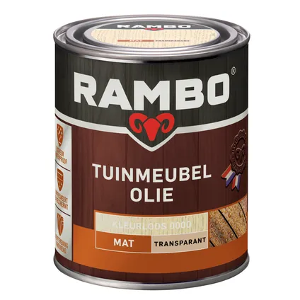 Rambo tuinmeubel olie transparant 0000 kleurloos 0,75L 3