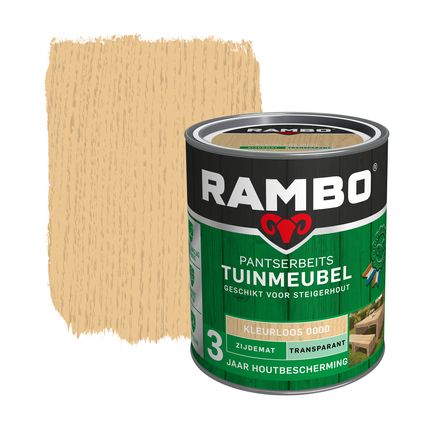 Rambo pantserbeits tuinmeubel transparant zijdemat kleurloos 0,75L
