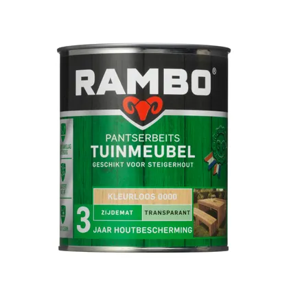 Rambo pantserbeits tuinmeubel transparant zijdemat kleurloos 0,75L 3