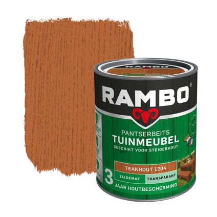 Rambo pantserbeits tuinmeubel transparant zijdemat teakhout 0,75L