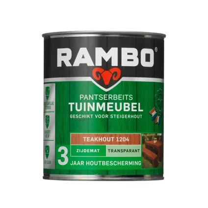 Rambo pantserbeits tuinmeubel transparant zijdemat teakhout 0,75L 3
