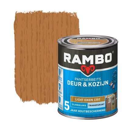 Rambo Pantserbeits Deur & Kozijn Transparant Zijdeglans 1202 Lichteiken 0,75 Ltr