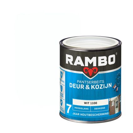 Rambo Pantserbeits Deur & Kozijn Dekkend Hoogglans 1100 Wit 0,75 Ltr